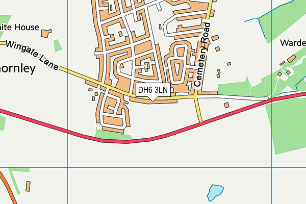 DH6 3LN map - OS VectorMap District (Ordnance Survey)