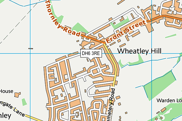DH6 3RE map - OS VectorMap District (Ordnance Survey)