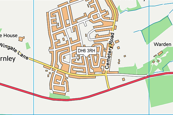 DH6 3RH map - OS VectorMap District (Ordnance Survey)