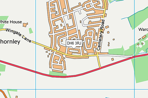 DH6 3RJ map - OS VectorMap District (Ordnance Survey)