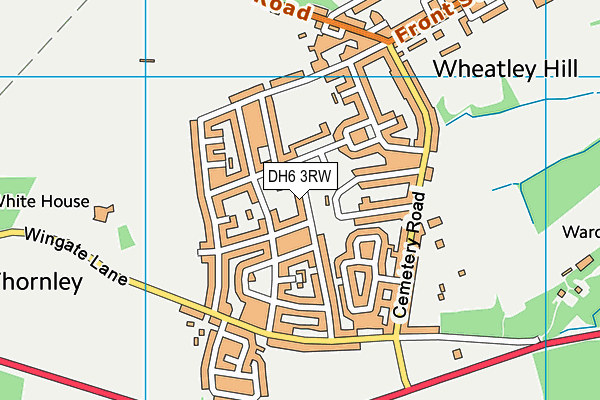 DH6 3RW map - OS VectorMap District (Ordnance Survey)