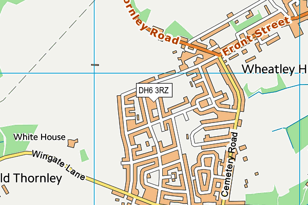 DH6 3RZ map - OS VectorMap District (Ordnance Survey)
