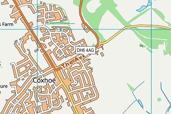 DH6 4AG map - OS VectorMap District (Ordnance Survey)