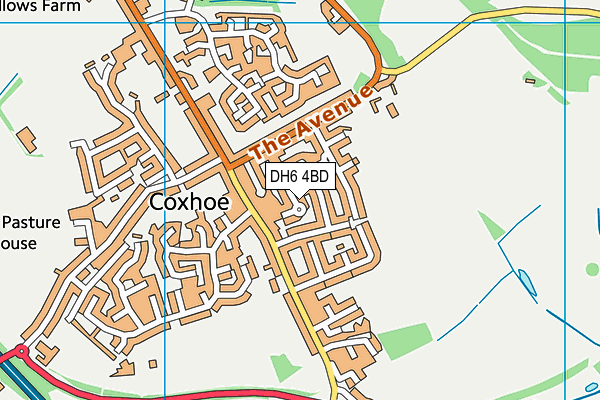 DH6 4BD map - OS VectorMap District (Ordnance Survey)