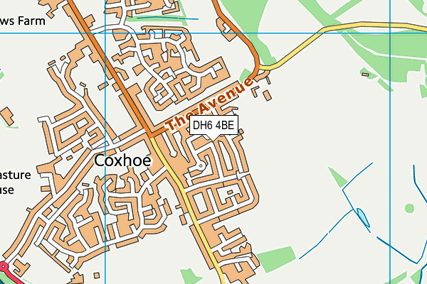 DH6 4BE map - OS VectorMap District (Ordnance Survey)