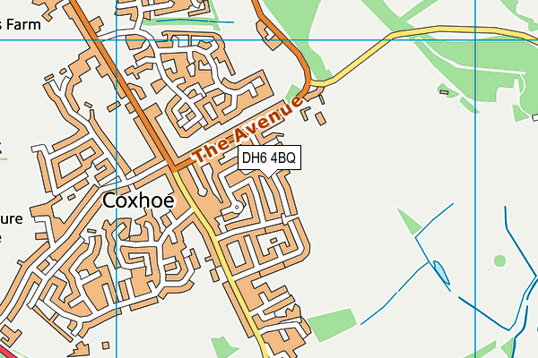 DH6 4BQ map - OS VectorMap District (Ordnance Survey)