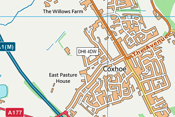 Active Life At Coxhoe map (DH6 4DW) - OS VectorMap District (Ordnance Survey)