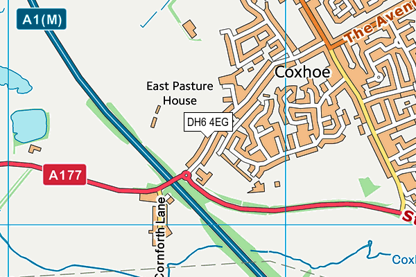 DH6 4EG map - OS VectorMap District (Ordnance Survey)