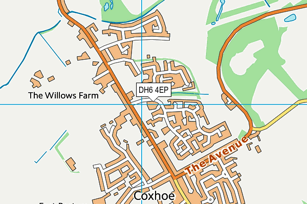 DH6 4EP map - OS VectorMap District (Ordnance Survey)