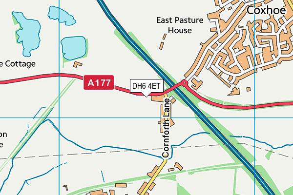 DH6 4ET map - OS VectorMap District (Ordnance Survey)