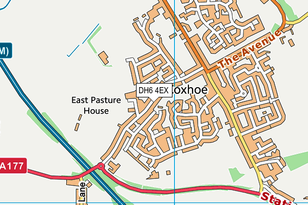 DH6 4EX map - OS VectorMap District (Ordnance Survey)