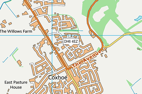 DH6 4EZ map - OS VectorMap District (Ordnance Survey)