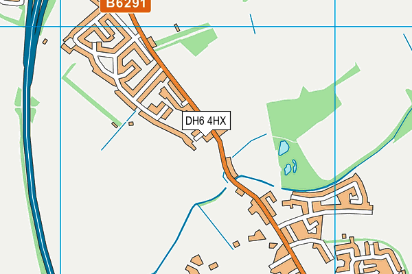 DH6 4HX map - OS VectorMap District (Ordnance Survey)