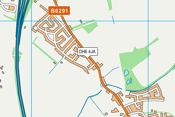 DH6 4JA map - OS VectorMap District (Ordnance Survey)
