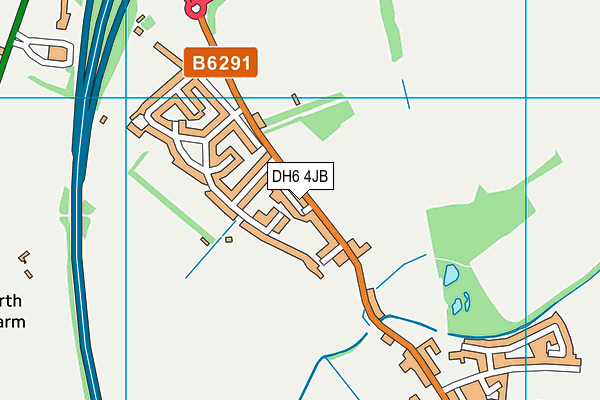 DH6 4JB map - OS VectorMap District (Ordnance Survey)