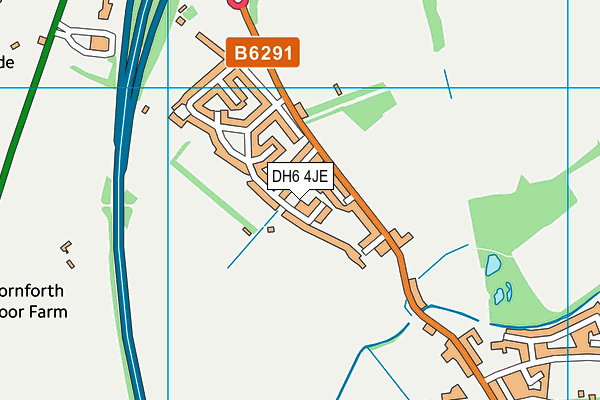 DH6 4JE map - OS VectorMap District (Ordnance Survey)