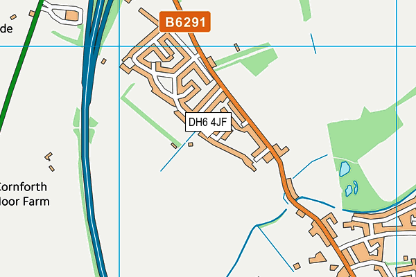 DH6 4JF map - OS VectorMap District (Ordnance Survey)