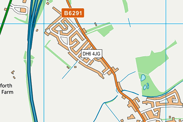 DH6 4JG map - OS VectorMap District (Ordnance Survey)