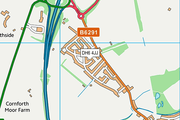 DH6 4JJ map - OS VectorMap District (Ordnance Survey)