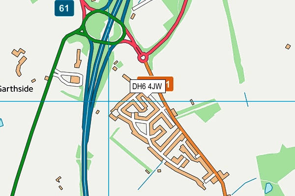 DH6 4JW map - OS VectorMap District (Ordnance Survey)