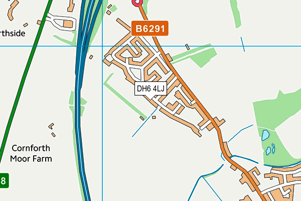 DH6 4LJ map - OS VectorMap District (Ordnance Survey)