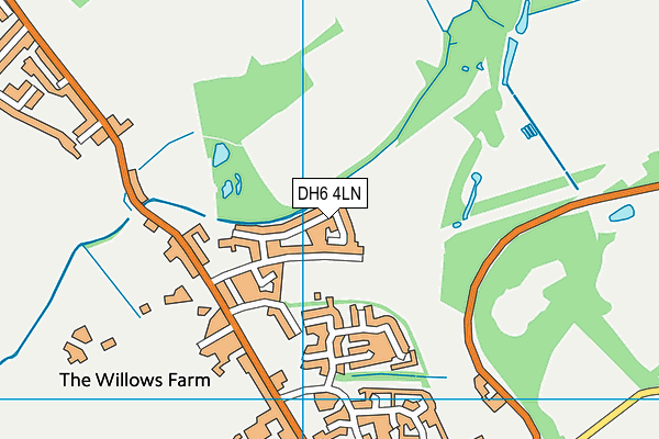 DH6 4LN map - OS VectorMap District (Ordnance Survey)