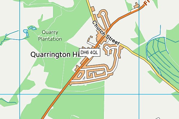 DH6 4QL map - OS VectorMap District (Ordnance Survey)