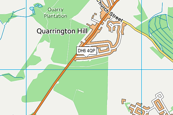 DH6 4QP map - OS VectorMap District (Ordnance Survey)