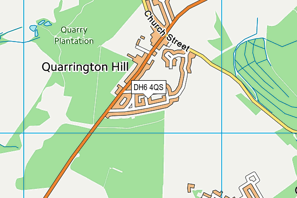 DH6 4QS map - OS VectorMap District (Ordnance Survey)