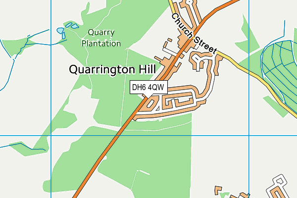 DH6 4QW map - OS VectorMap District (Ordnance Survey)
