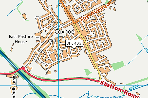 DH6 4SG map - OS VectorMap District (Ordnance Survey)