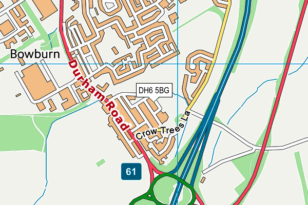 DH6 5BG map - OS VectorMap District (Ordnance Survey)