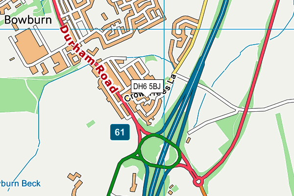 DH6 5BJ map - OS VectorMap District (Ordnance Survey)