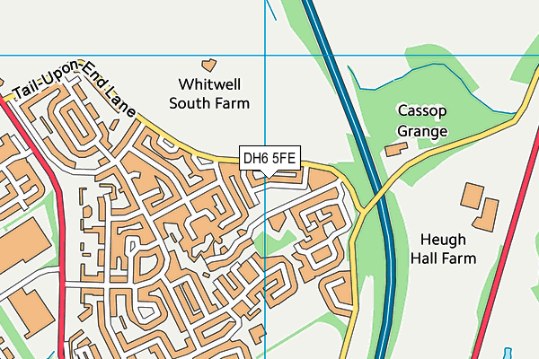 DH6 5FE map - OS VectorMap District (Ordnance Survey)