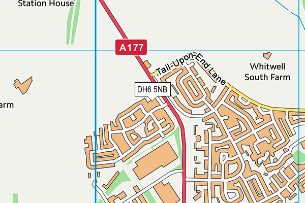 DH6 5NB map - OS VectorMap District (Ordnance Survey)