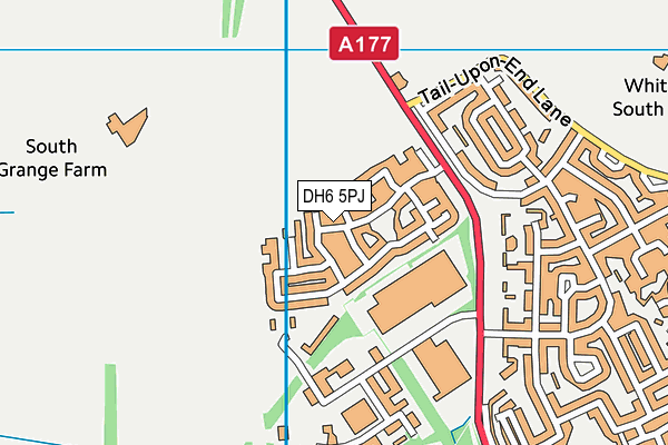 DH6 5PJ map - OS VectorMap District (Ordnance Survey)