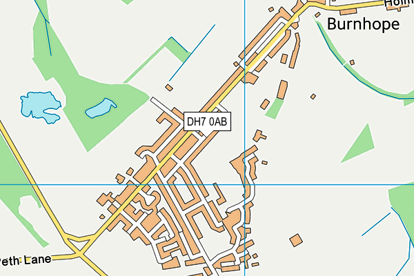 DH7 0AB map - OS VectorMap District (Ordnance Survey)
