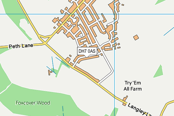 DH7 0AS map - OS VectorMap District (Ordnance Survey)