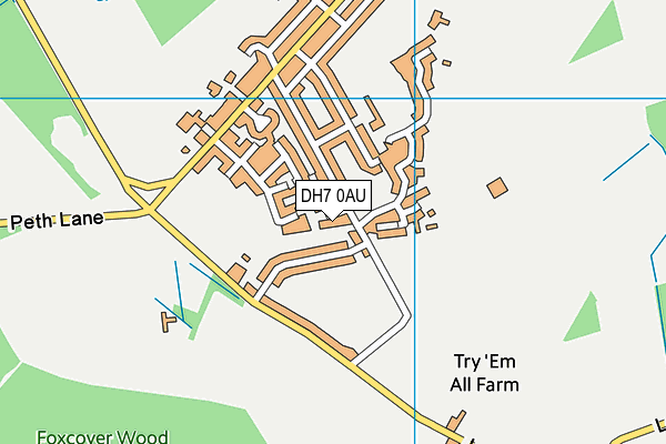 DH7 0AU map - OS VectorMap District (Ordnance Survey)