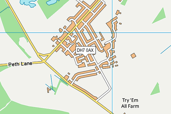 DH7 0AX map - OS VectorMap District (Ordnance Survey)