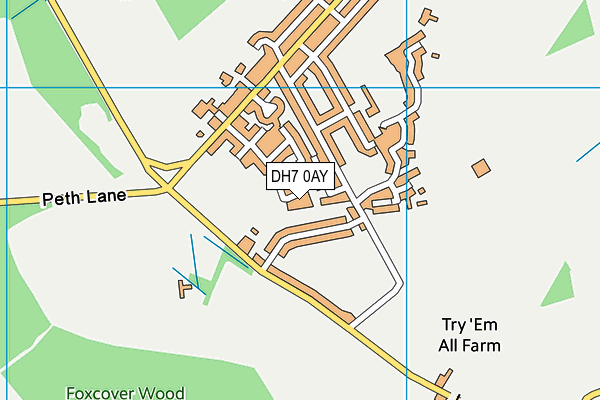 DH7 0AY map - OS VectorMap District (Ordnance Survey)