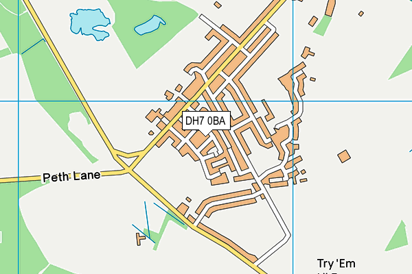 DH7 0BA map - OS VectorMap District (Ordnance Survey)