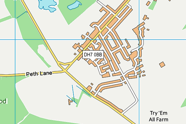 DH7 0BB map - OS VectorMap District (Ordnance Survey)