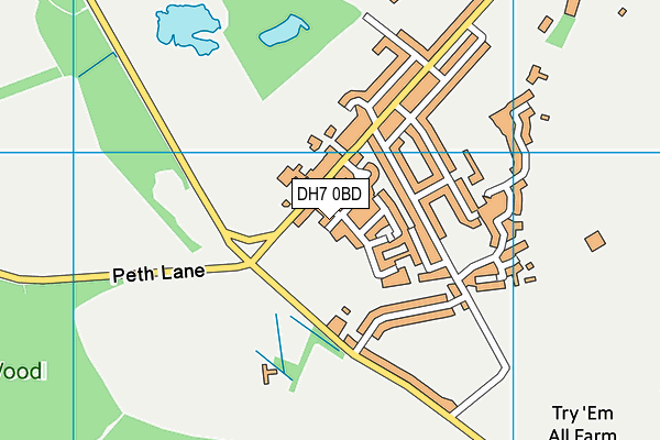DH7 0BD map - OS VectorMap District (Ordnance Survey)
