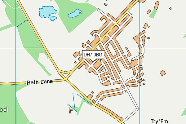 DH7 0BG map - OS VectorMap District (Ordnance Survey)