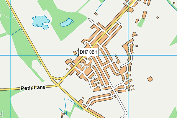 DH7 0BH map - OS VectorMap District (Ordnance Survey)