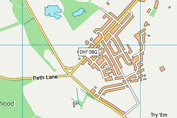 DH7 0BQ map - OS VectorMap District (Ordnance Survey)