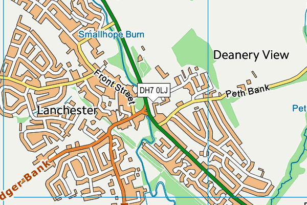 DH7 0LJ map - OS VectorMap District (Ordnance Survey)