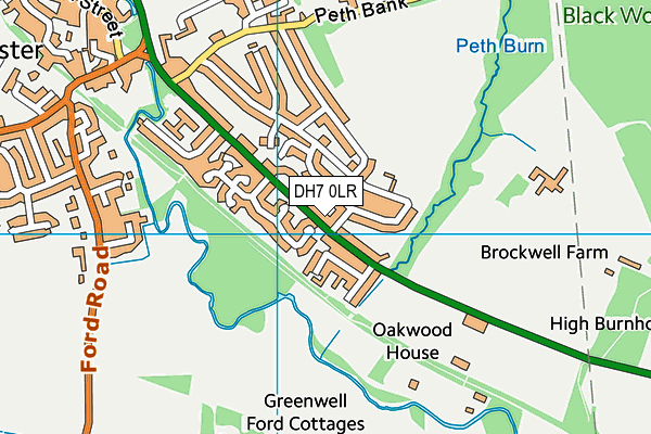 DH7 0LR map - OS VectorMap District (Ordnance Survey)