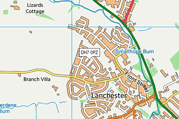 DH7 0PZ map - OS VectorMap District (Ordnance Survey)